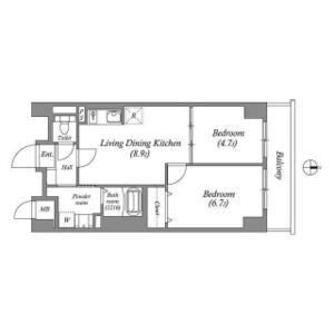 2DK 間取り図