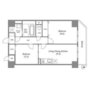 2DK 間取り図