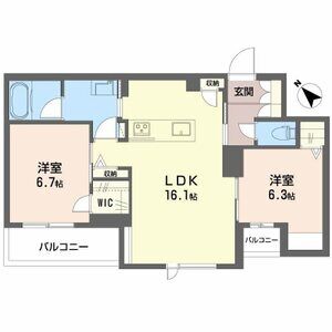 1LDK 間取り図