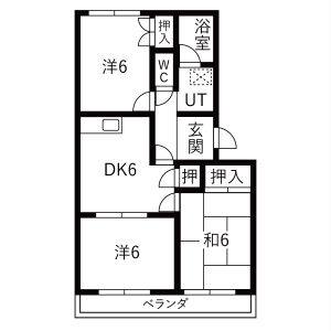 3DK 間取り図