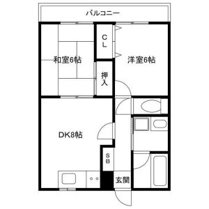 2LDK 間取り図