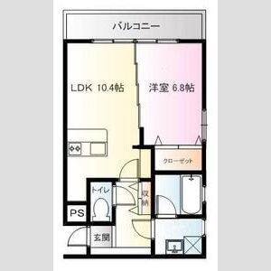 1LDK 間取り図