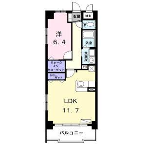 1LDK 間取り図