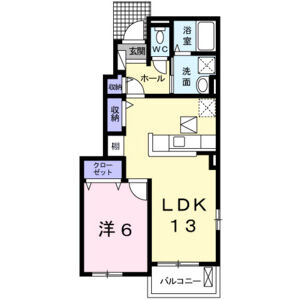 1LDK 間取り図