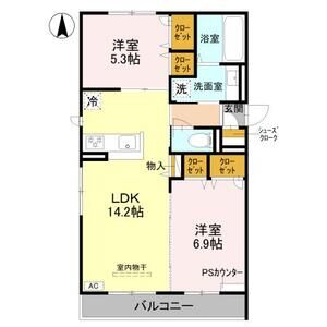 2LDK 間取り図