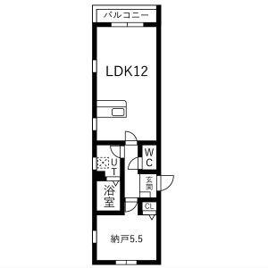1LDK 間取り図