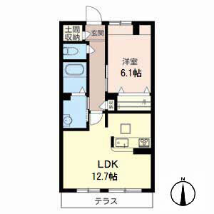1LDK 間取り図