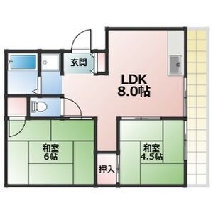 2DK 間取り図