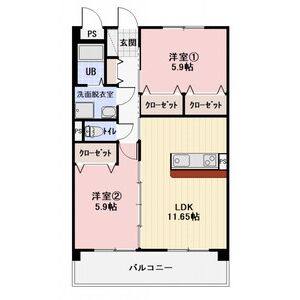 2LDK 間取り図