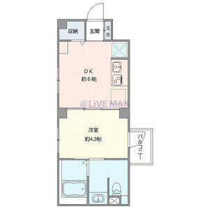 1DK 間取り図