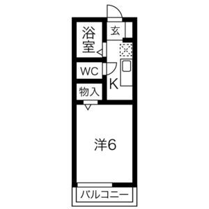 1K 間取り図