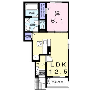 1LDK 間取り図