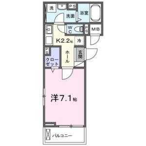 1K 間取り図