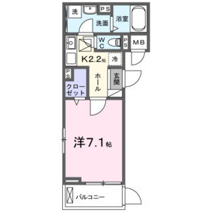 1K 間取り図