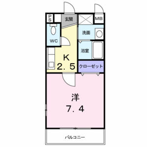 1K 間取り図