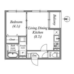 1LDK 間取り図