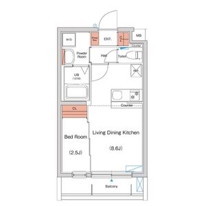 1LDK 間取り図
