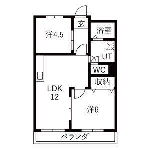 2LDK 間取り図
