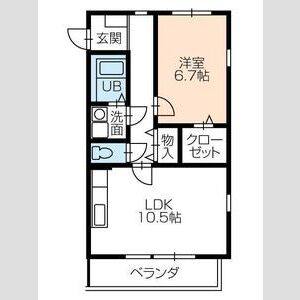 1LDK 間取り図