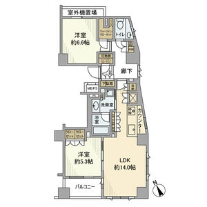 2LDK 間取り図