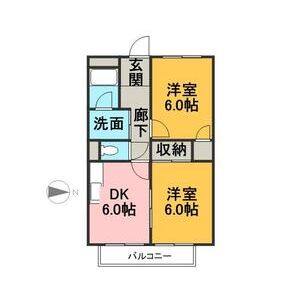2DK 間取り図