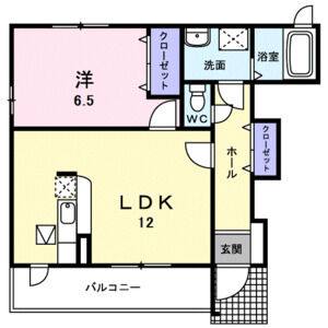 1LDK 間取り図
