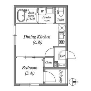 1DK 間取り図