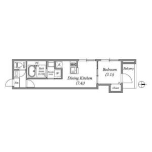 1DK 間取り図