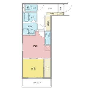 1DK 間取り図