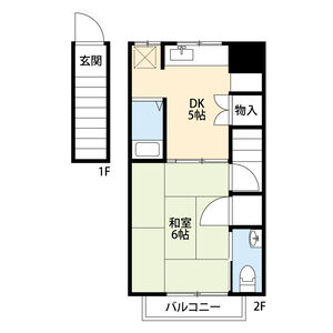1DK 間取り図