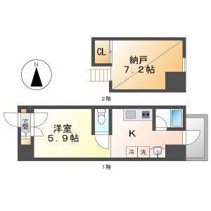 1K 間取り図