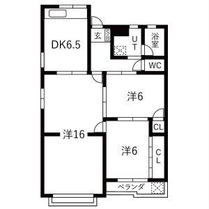 3DK 間取り図