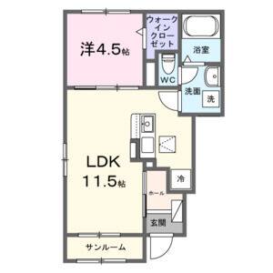 1LDK 間取り図