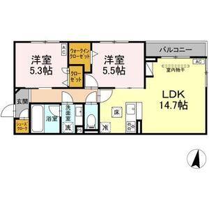 2LDK 間取り図