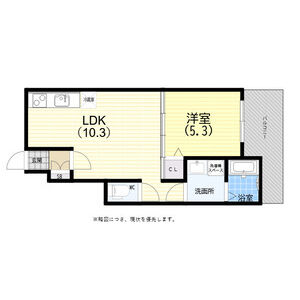 1LDK 間取り図