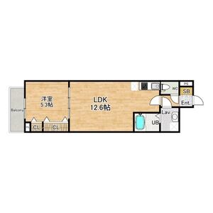 1LDK 間取り図