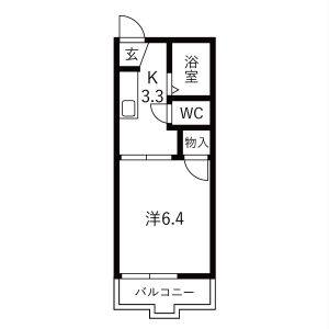 1K 間取り図