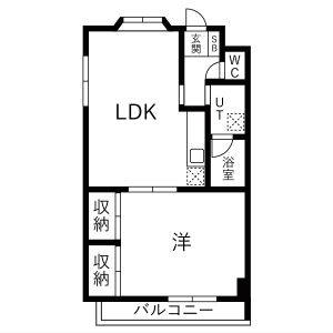 1LDK 間取り図
