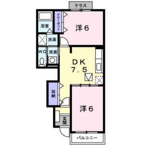 2DK 間取り図