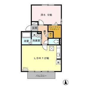 1LDK 間取り図