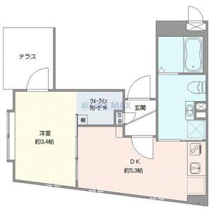 1DK 間取り図