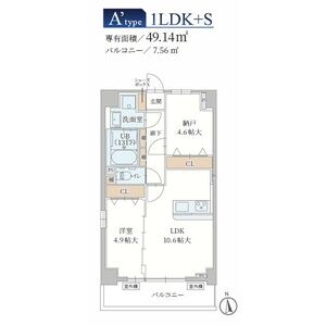 1LDK 間取り図