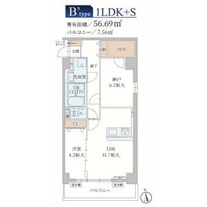 1LDK 間取り図