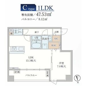 1LDK 間取り図