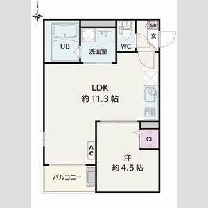 1LDK 間取り図