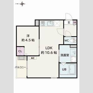 1LDK 間取り図