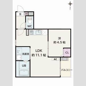 1LDK 間取り図
