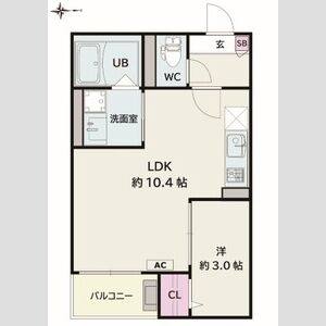 1LDK 間取り図