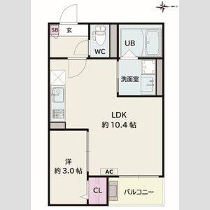 1LDK 間取り図