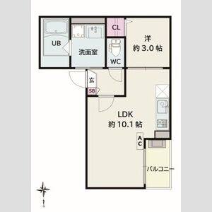 1LDK 間取り図